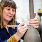 Kate Langrish-Smith working in her studio 2019